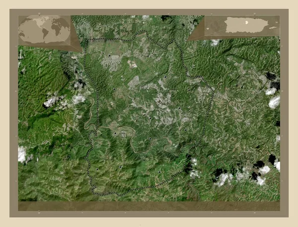 Morovis Municipality Puerto Rico High Resolution Satellite Map Locations Major — Stock Photo, Image