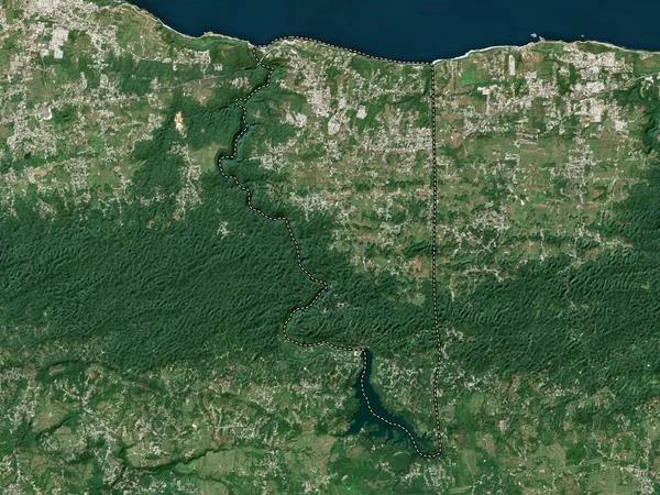 Quebradillas Municipality Puerto Rico Low Resolution Satellite Map — Stock Photo, Image