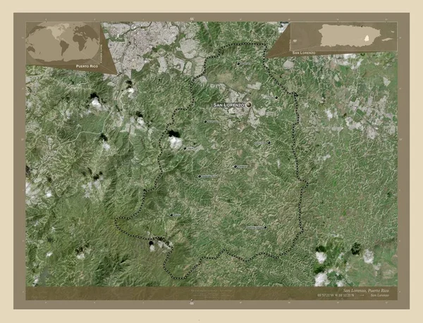 San Lorenzo Municipality Puerto Rico High Resolution Satellite Map Locations — Stock Photo, Image