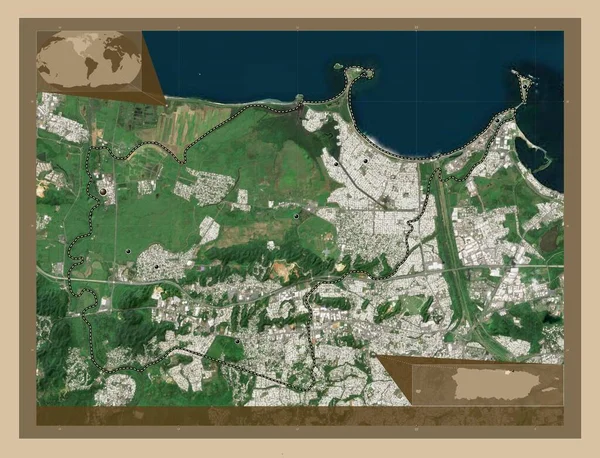 Toa Baja Municipality Puerto Rico Low Resolution Satellite Map Locations — Zdjęcie stockowe