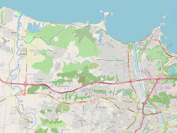 Toa Baja Municipality Puerto Rico Open Street Map — Fotografia de Stock
