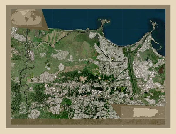 Toa Baja Municipality Puerto Rico High Resolution Satellite Map Corner — Stock Photo, Image
