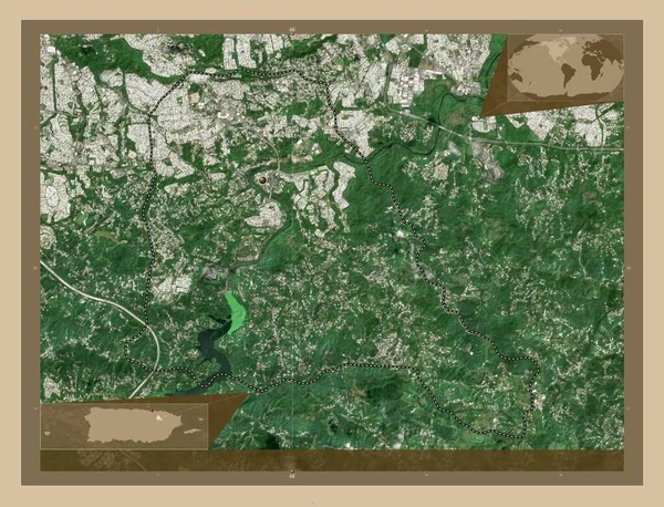 Trujillo Alto Municipality Puerto Rico Low Resolution Satellite Map Corner — Stock Photo, Image