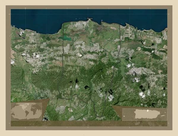 Vega Baja Municipality Puerto Rico High Resolution Satellite Map Corner — 图库照片