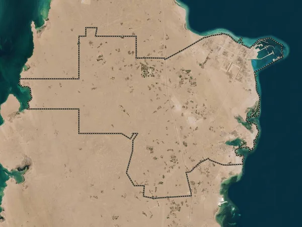 Khor Municipality Qatar High Resolution Satellite Map — Zdjęcie stockowe