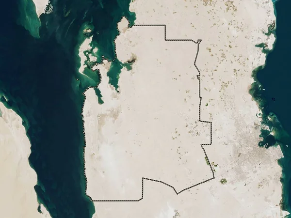 Shahaniya Municipality Qatar Low Resolution Satellite Map — Zdjęcie stockowe