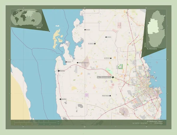 Shahaniya Municipality Qatar Open Street Map Locations Names Major Cities — Φωτογραφία Αρχείου