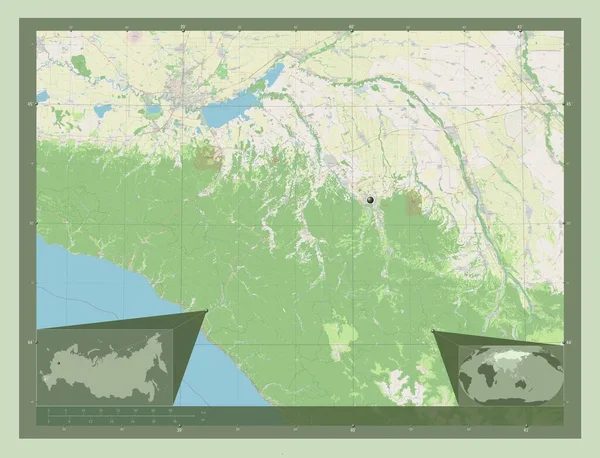 Адигей Російська Республіка Відкрита Карта Вулиць Кутові Допоміжні Карти Місцезнаходження — стокове фото
