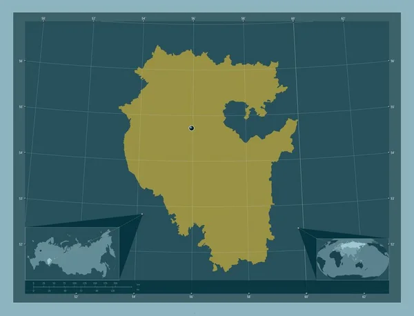 Bashkortostan Republic Russia Solid Color Shape Corner Auxiliary Location Maps — Fotografia de Stock