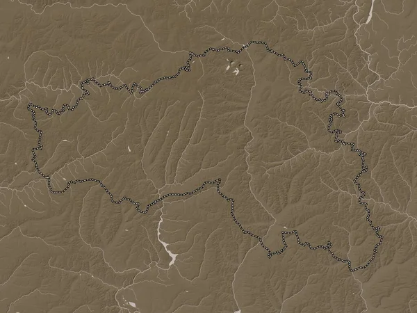 Belgorod Region Russia Elevation Map Colored Sepia Tones Lakes Rivers — Zdjęcie stockowe