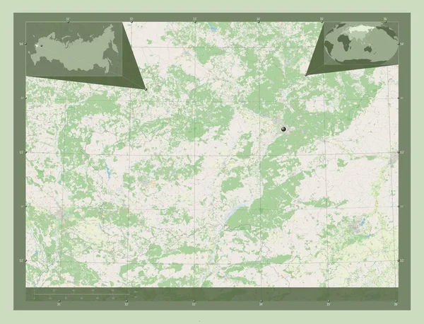 Bryansk Region Russia Open Street Map Corner Auxiliary Location Maps — ストック写真