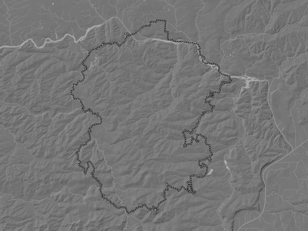 Chuvash Republic Russia Bilevel Elevation Map Lakes Rivers — Stock Photo, Image