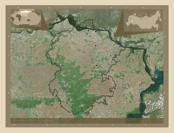 Chuvash Republic Russia High Resolution Satellite Map Locations Major Cities — стоковое фото