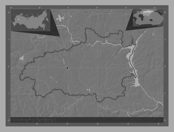 Ivanovo Region Russia Bilevel Elevation Map Lakes Rivers Corner Auxiliary — Stok fotoğraf