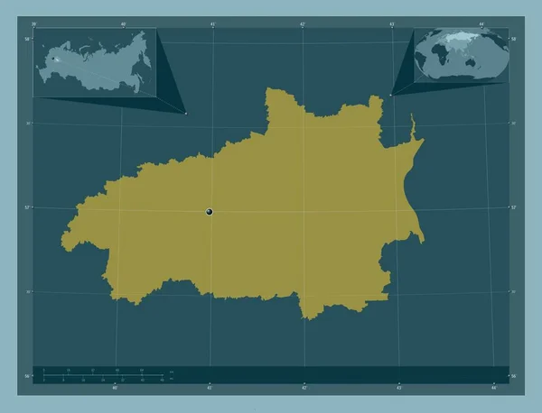 Ivanovo Region Russia Solid Color Shape Corner Auxiliary Location Maps — Zdjęcie stockowe