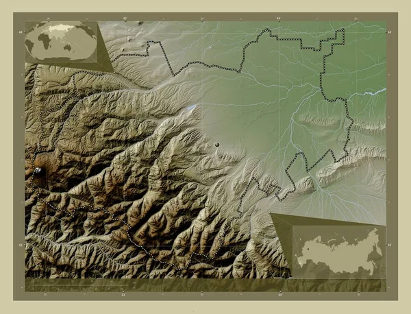 Kabardin Balkar Republic Russia Elevation Map Colored Wiki Style Lakes — Fotografia de Stock