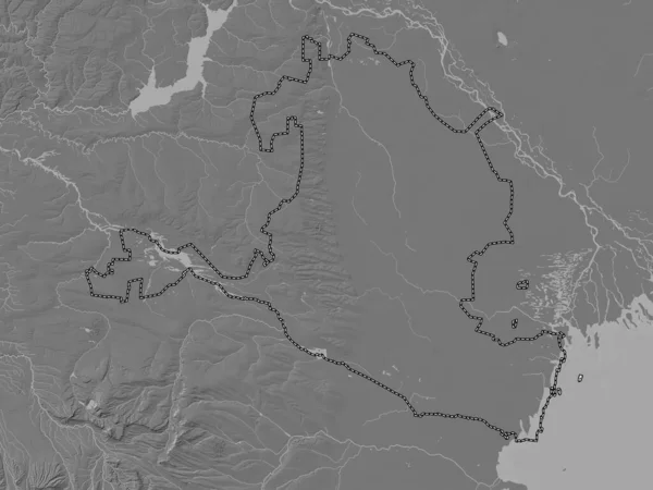 Kalmyk Republic Russia Bilevel Elevation Map Lakes Rivers — Stok fotoğraf