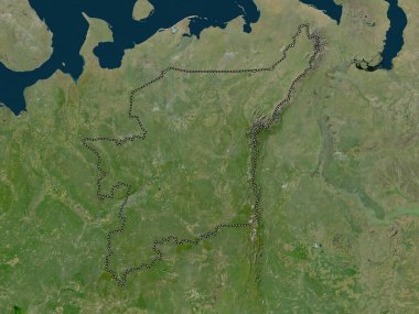 Komi, republic of Russia. Low resolution satellite map