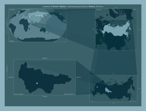 Khanty Mansiy Autonomous Province Russia Diagram Showing Location Region Larger — Stock fotografie