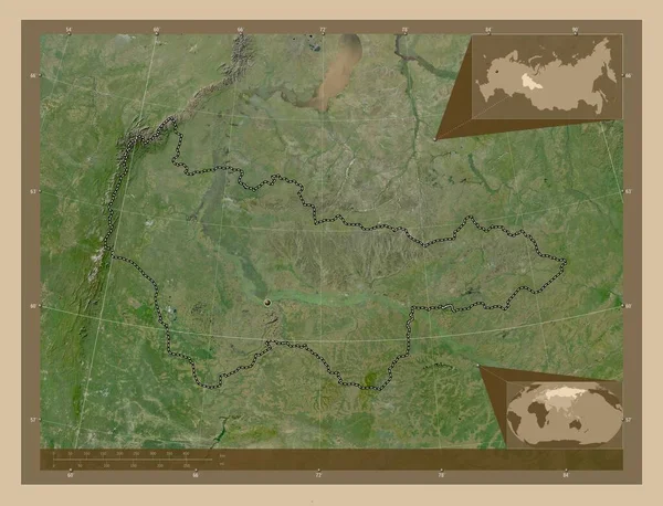 Khanty Mansiy Autonomous Province Russia Low Resolution Satellite Map Corner — ストック写真