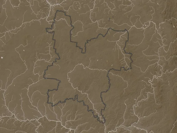 Kirov Region Russia Elevation Map Colored Sepia Tones Lakes Rivers — Foto de Stock