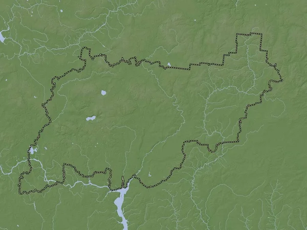 Kostroma Region Russia Elevation Map Colored Wiki Style Lakes Rivers — Fotografia de Stock