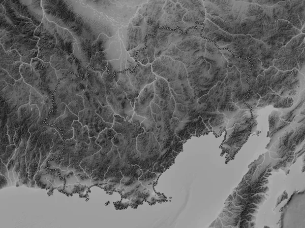 Maga Buryatdan Region Russia Grayscale Elevation Map Lakes Rivers — Stok fotoğraf