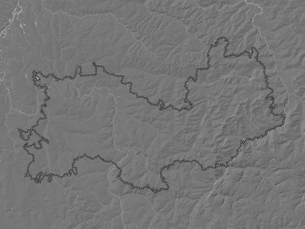 Mordovia Republic Russia Bilevel Elevation Map Lakes Rivers — Fotografia de Stock
