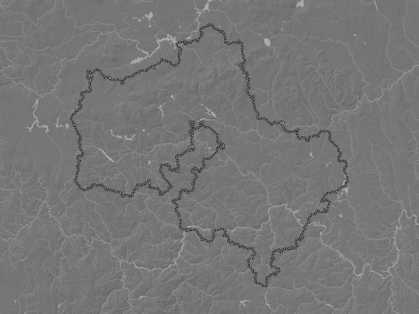 Moskva Region Russia Bilevel Elevation Map Lakes Rivers — стоковое фото