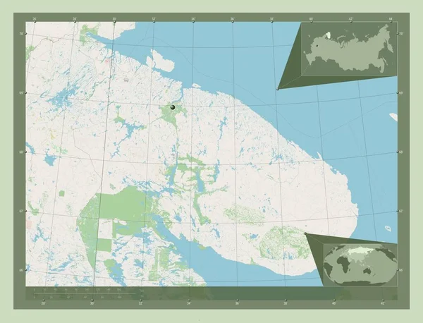 Murmansk Region Russia Open Street Map Corner Auxiliary Location Maps — Stockfoto