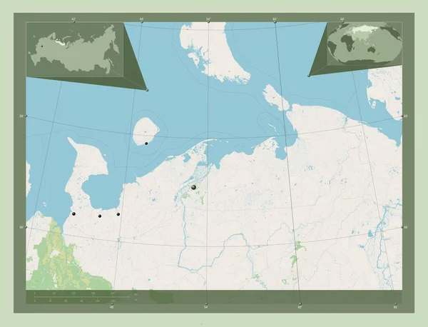 Nenets Autonomous Province Russia Open Street Map Locations Major Cities — Fotografia de Stock