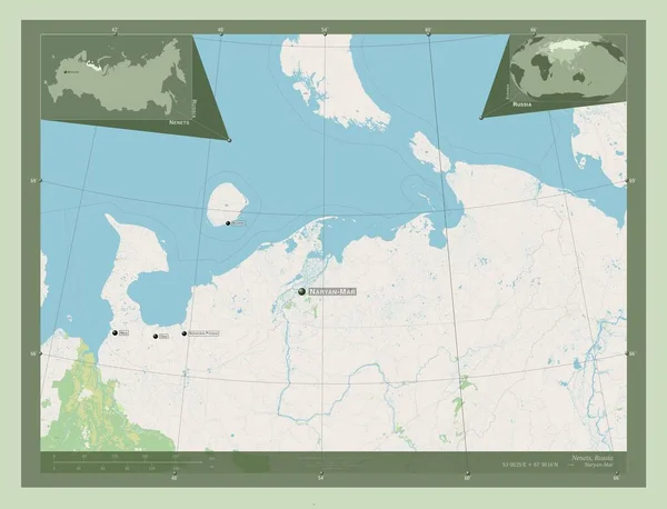 Nenets Autonomous Province Russia Open Street Map Locations Names Major — Foto de Stock
