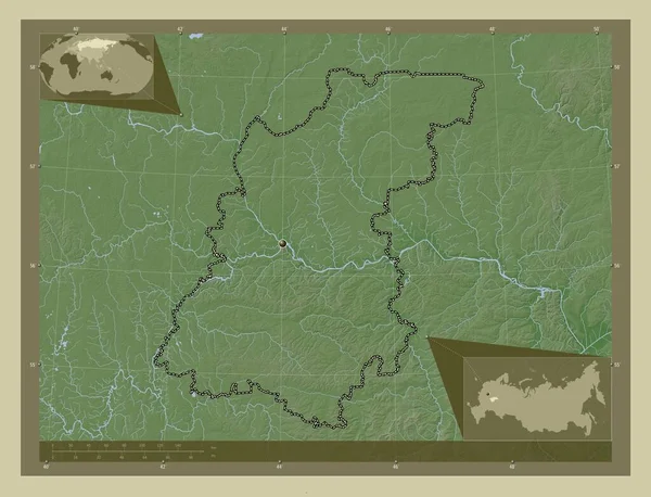 Nizhegorod Region Russia Elevation Map Colored Wiki Style Lakes Rivers — Stock fotografie
