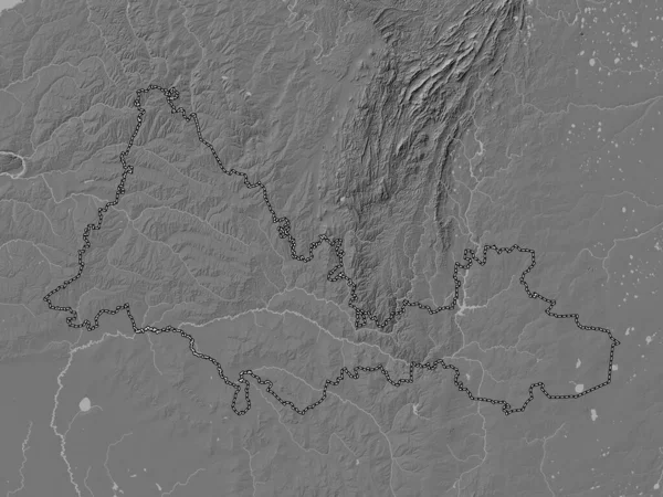 Orenburg Region Russia Bilevel Elevation Map Lakes Rivers — Stock Photo, Image