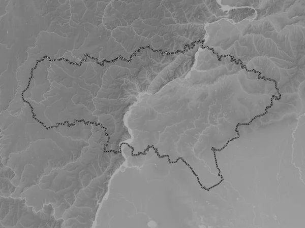 Saratov Region Russia Grayscale Elevation Map Lakes Rivers — 图库照片