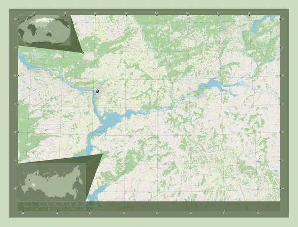 Татарстан Республіка Росія Відкрита Карта Вулиць Кутові Допоміжні Карти Місцезнаходження — стокове фото