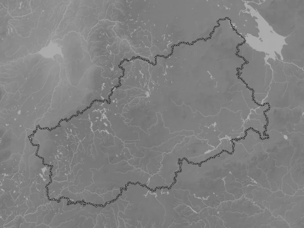 Tver Region Russia Grayscale Elevation Map Lakes Rivers — Stock Photo, Image