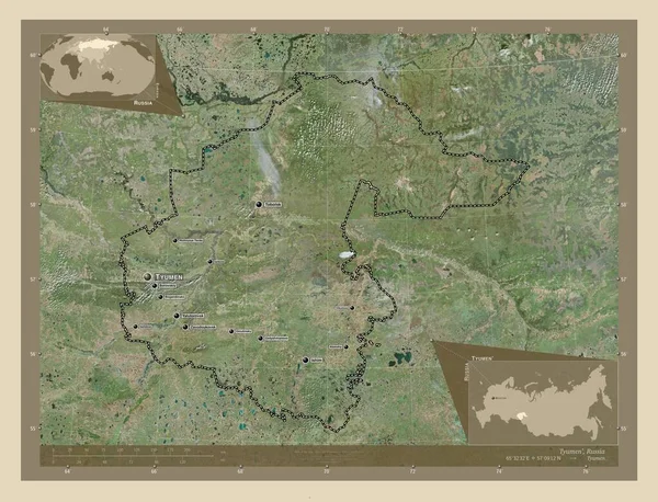 Тюмен Регіон Росії Супутникова Карта Високої Роздільної Здатності Місця Розташування — стокове фото