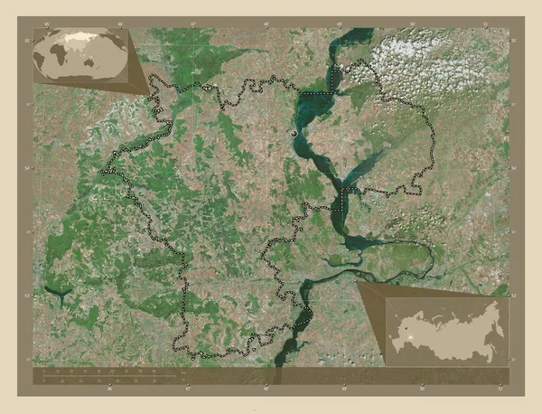 Yanovsk Region Russia High Resolution Satellite Map Corner Auxiliary Location — Stock Photo, Image