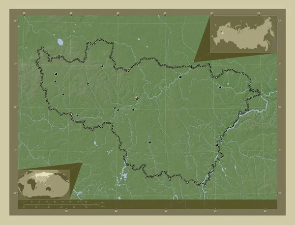 Vladimir Region Russia Elevation Map Colored Wiki Style Lakes Rivers — Fotografia de Stock