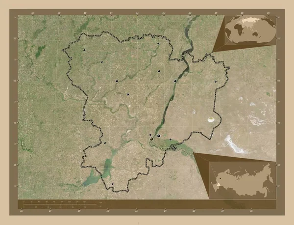 Volgograd Region Russia Low Resolution Satellite Map Locations Major Cities — Stok fotoğraf