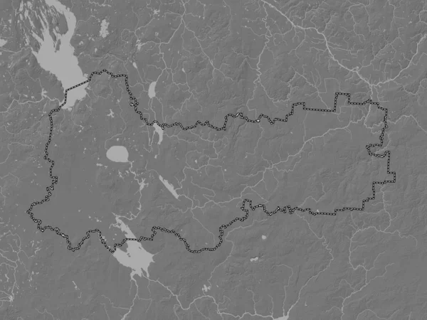Vologda Region Russia Bilevel Elevation Map Lakes Rivers — Stock Photo, Image