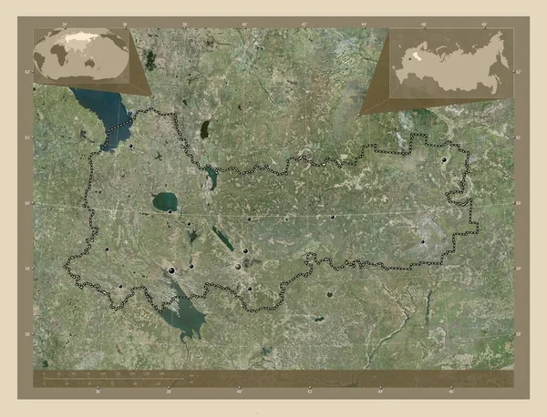 Vologda Region Russia High Resolution Satellite Map Locations Major Cities — Foto Stock