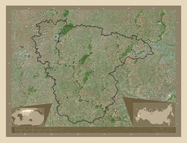 Voronezh Region Russia High Resolution Satellite Map Locations Major Cities — Φωτογραφία Αρχείου