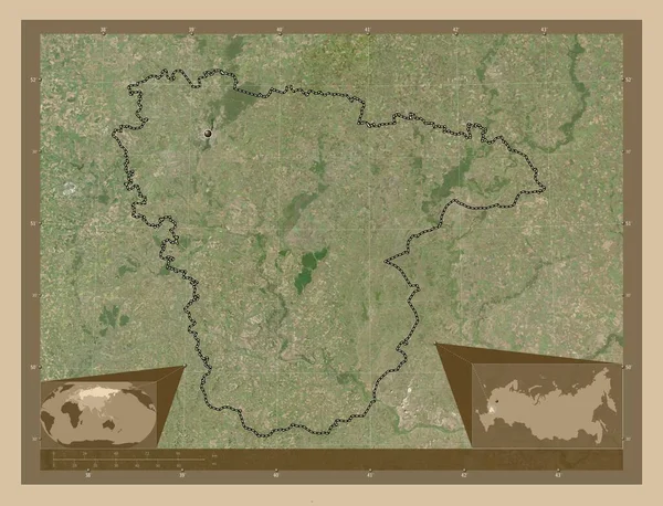 Voronezh Region Russia Low Resolution Satellite Map Corner Auxiliary Location — Stockfoto
