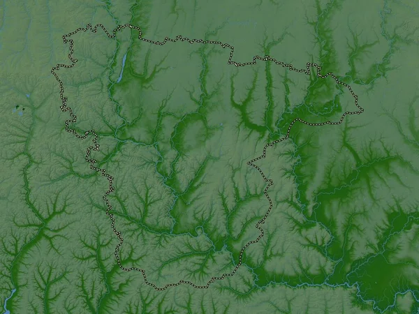 Voronezh Region Russia Colored Elevation Map Lakes Rivers — Φωτογραφία Αρχείου