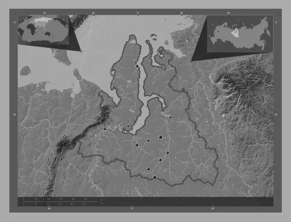 Yamal Nenets Autonomous Province Russia Bilevel Elevation Map Lakes Rivers — Stok fotoğraf