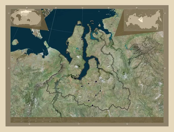 Yamal Nenets Autonomous Province Russia High Resolution Satellite Map Locations — Stockfoto
