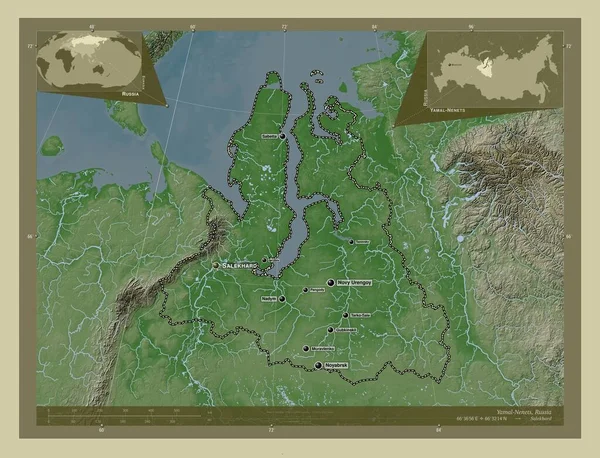 Yamal Nenets Autonomous Province Russia Elevation Map Colored Wiki Style — Stockfoto