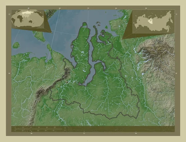 Yamal Nenets Autonomous Province Russia Elevation Map Colored Wiki Style — Stock Photo, Image
